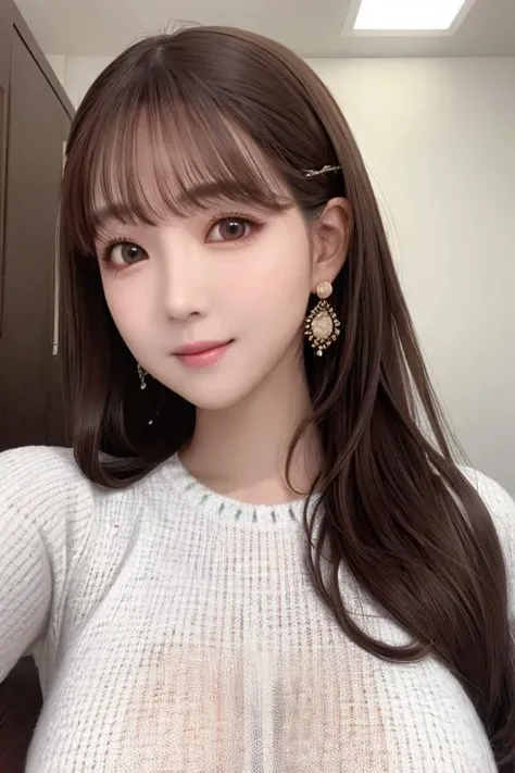 <lora:CBAV-yua:0.7> yua, best quality, professional lighting, super detailed, realistic, beautiful detailed face eyes,
looking at viewer,smile,sweater