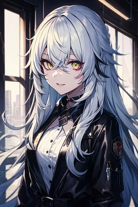 masterpiece, best quality, high quality, <lora:weizhi-08:0.8>1girl, long hair, white hair, yellow eyes, red eyeshadow,
