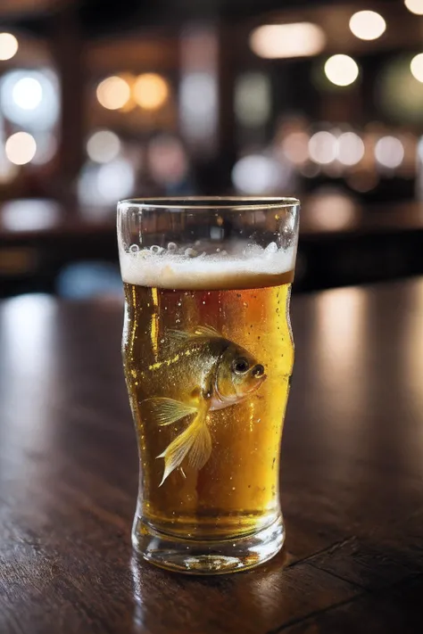 fish in glass of beer