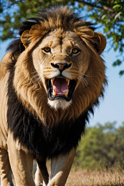 angry lion