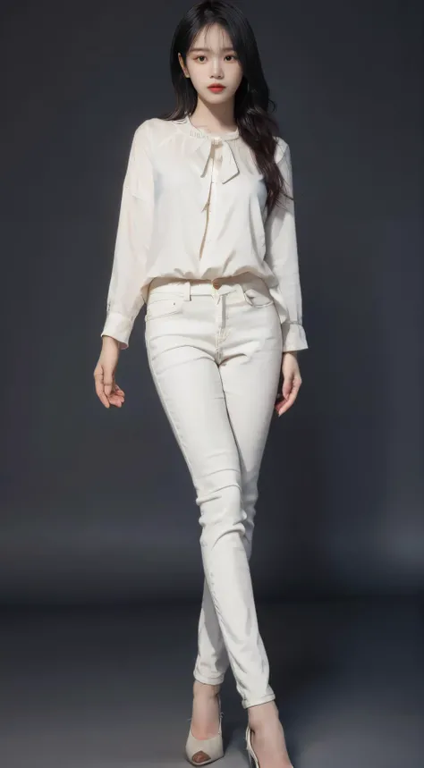 blouse, skinny jeans, <lora:kpop_Chaewon_v1:0.9>, 1girl, standing, (full body:1.5), full shot, full length shot, feet, legs, solo, eye contact, shiny eyes, detailed skin, smooth skin, detailed hair, <lora:1.5_perfect hands:1>, photography, RAW photo, photo, sharp focus, Canon 5D, Fujifilm, cinematic lighting, professional lighting, natural light, ray tracing, volumetric light, masterpiece, best quality, high quality, highres, ultra highres