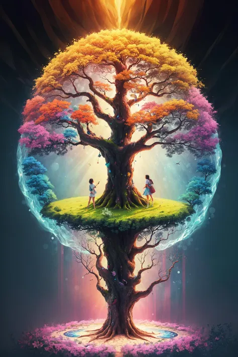 high quality, masterpiece, tree of life, psychedelic,