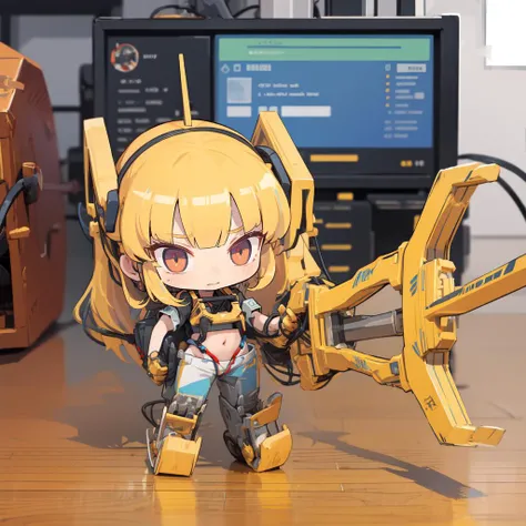best quality,powerloader,
(solo,chibi:1.5),cute,exoskeleton,mechanical claws,
indoors,factory,
<lyco:powerloader_v10:0.8>