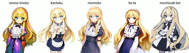 [by onono imoko]; (Sabine:1.2); 1girl, solo, cowboy shot, blue eyes, white background, gold hair
