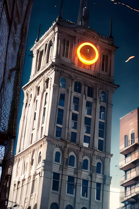 masterpiece, best quality, 1boy, alien, male focus, solo, 1boy, tokusatsu, full body, (giant), railing, glowing eyes, glowing, from below, white eyes, <lora:dijia:1>, <lora:tilt:0.4>, city, building, Damaged buildings, tiltshift, ruins