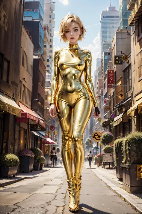 <lora:GoldPyriteWorld:1> (GoldPyriteWorld:0.9), 1woman sexy skinny in latex dress walking in a cyber city with ghosts