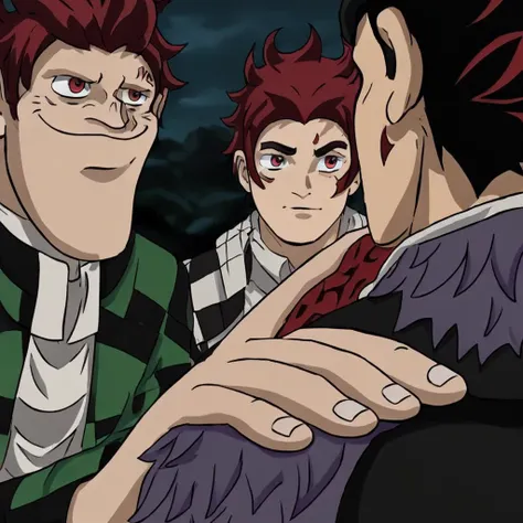 1boy,Juvenal, ultra detailed face
masterpiece, ultra detail, forest, (upper body:1.4), tanjiro, checkered clothes,demon slayer uniform, black pants, sitting
<lora:tanjiro-000009:0.6>, <lora:memehand:0.85> ,holdmyhand