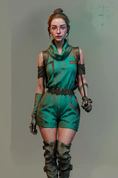 ((Sub Surface Scattering)), sunlight, gradient background, freckles, sci-fi, cyberpunk, dark mood, a dark hair 22yo girl wear ((backpack on back, earset, glasses, Robe, big gloves, off shoulder military jumpsuit, dusty scarf, long boots, Dirty t-shirt, Knee brace, shawl,)), (best quality:1.2), (detailed face:1.2), (perfect eyes:1.2) <lora:a_aespakarina_k:0.4> <lora:nataliePortmanLora_v10:0.6> (ANAT0J3:0.9) <lora:b_samdoesarts:0.3> charturnerv2 <lora:b_elysium:0.6> <lora:b_charturnbetalora_k.0.2-0.4:0.3>
