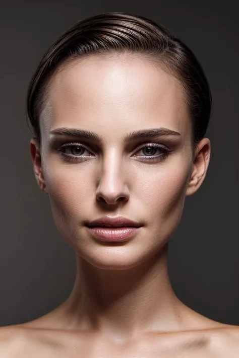 natlp, full color portrait of woman, (oiled shiny skin:1.0), (slick undercut hair:1.0), face close up, ( tilted pose, tilted angle:1.1),
masterpiece, best quality, sharp focus, highres 8k uhd, ultra-detailed, rim light, deep grey background,
<lora:NataliePortmanV1:0.7>