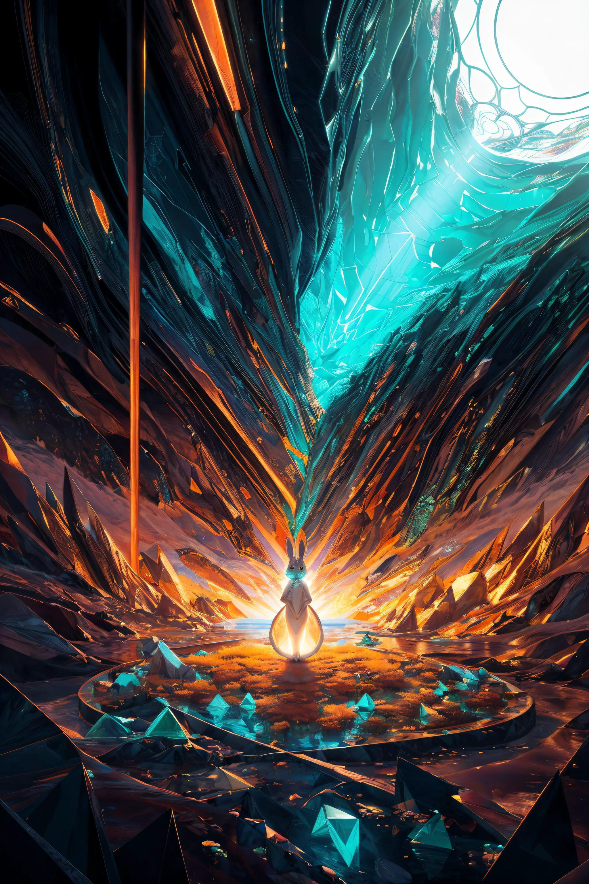 (best quality, masterpiece, detailed, 8k), breathtaking ,RAW, realistic,
<lora:Tools Add Detail:0.3>
nvdreampunk, (abstract surrealism:1.3), mixed media, Exalted girl, furry anthro bunny, large shining Turquoise eyes, silk, gems, glass, esoteric majesty, enlightened radiance, sacred geometry,
<lora:Styles Dreampunk:1>
detailed fur texture, subsurface scattering, (masterpiece, award-winning, professional, HDR)