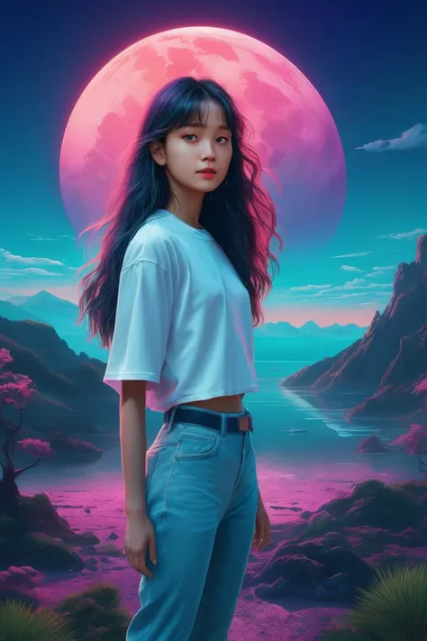 (masterpiece:1.0), (highest quality:1.12), (HDR:1.0), a girl with long hair looking at viewer, with a teal background and a indigo sky, constant, vaporwave colors, a character portrait, synchronization , detailed, realistic, 8k uhd, high quality
, detailed, realistic, 8k uhd, high quality