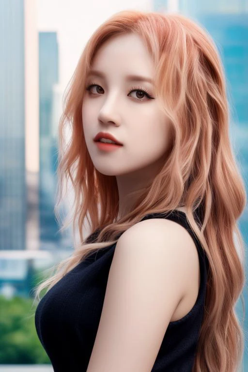 <lora:gidleYuqiV1:1>,Yuqi, woman,complex 3d render ultra detailed, smile, portrait of beautiful woman, moody portrait, striking features, beauty, intricate details, dramatic composition, tension, contrast, texture, realism, high-quality rendering, stunning art, high quality, film grain, Fujifilm XT3,swirly bokeh,(realistic, photo-realistic:1.2),RAW photo,physically-based rendering,(looking at viewer:1.4),(8k, best quality, masterpiece:1.2),(full body shot:1.1),octane render,extremely detailed CG, unity 8k wallpaper,in street,urban,city,(studio soft light,sunlight:1.2),(standing:1.1),(a girl is wearing sleeveless:1.5),hyper realistic detail shiny skin,ultra detailed,(ultra realistic:1.2),(intricate:1.2),(photorealistic:1.2),1girl,(skinny:1.3),detailed background ,(large breasts:1.1)