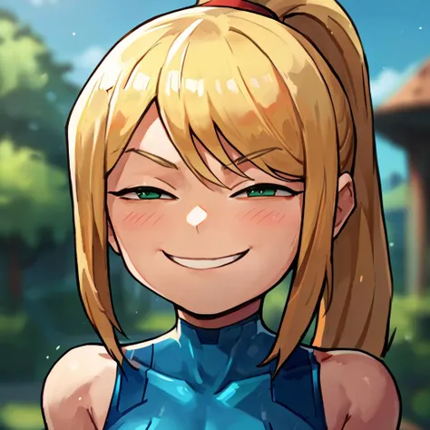 1girl, samus aran, blurry background, comical face, half-closed eyes, meme, smirk, blush, <lora:xl_anya's_heh_face(pony)3:0.75>, score_9, score_8_up, score_7_up, score_6_up, score_5_up, score_4_up,