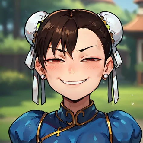 1girl, chun li, blurry background, comical face, half-closed eyes, meme, smirk, blush, <lora:xl_anya's_heh_face(pony)3:0.75>, score_9, score_8_up, score_7_up, score_6_up, score_5_up, score_4_up,