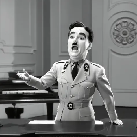 <lora:SDXL Chaplin films The Great Dictator-000001:0.8>
The Great Dictator,best quality, high quality, highres, masterpiece, sharpening, 3D, animated,
looking at viewer, male focus,