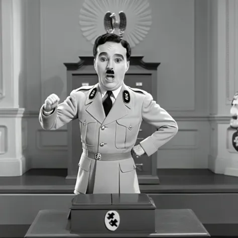 <lora:SDXL Chaplin films The Great Dictator-000001:0.8>
The Great Dictator,best quality, high quality, highres, masterpiece, sharpening, 3D, animated,
looking at viewer, male focus,