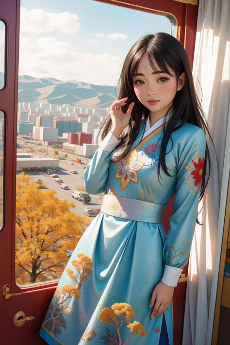 1girl, (whimsical art by Maia Flore:0.7) and (Tiago Hoisel:0.8) , scene art, glamourous Drawing, award winning, landscape of a [pleasant:Nerdy:12] Expressive ([Philippines:Ulaanbaatar:1]:1.3) from inside of a Kingstown, Emo nature with Juniper, Fall, Fine art, Disgusting, Neo, soft light, Selective focus, Offset print, made of Acrylic, Embroidery, award winning, arthouse