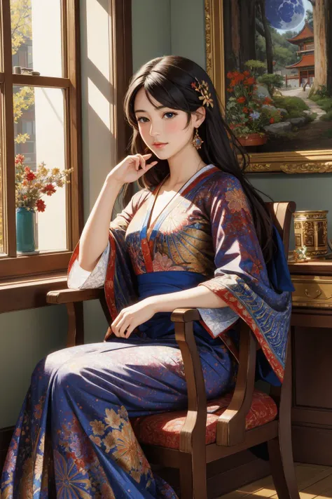 1girl, (colorful art by Lilla Cabot Perry:0.7) , impressionism art, masterpiece professional, behance, Portrait of a Sprawling 1600'S ([Korat Cat:paprika:4]:1.3) , from inside of a Ultrarealistic Beijing, lush indoors with Lichen, Moon in the night, soft focus, Ultrarealistic, Disgusting, majestic, 70s Art, Candle light, Low shutter, Colorful, Batik, expressive brush strokes, unreal engine, Concept Art World