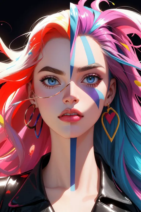 (level difference:1.8),(Paint colliding and splashing on the canvas),(depth of field),1girl's side face blends into it,((side face)),open mouth,(liquid paint rainbow hair:1.1) made of paint and defies gravity,thick flowing,(paint splatter:1.3),Liquid state,stunningly beautiful, masterpiece, detailed background,ultra high quality model, ethereal background,abstract beauty, explosive volumetric, oil painting,heavy strokes,Romantic lighting,Sub-Surface Scatterring,lens 135mm,f1.8,glow,8k,high resolution, dreamy,ray tracing,hdr,god rays,