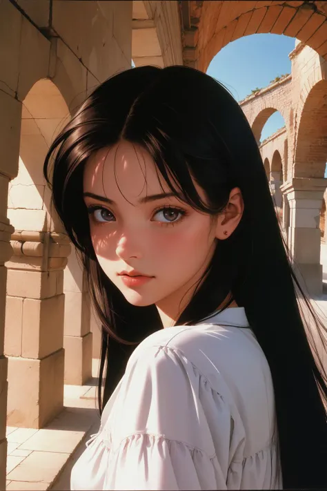 eris greyrat, 1 garota, Sozinho, cabelo longo, ahoge, olhos vermelhos, cabelo vermelho, Ombros nus,hair elastic, crossed arms,corar, saia, black hair elastic, seios, mangas destacadas,franja, cabelo entre os olhos, mangas compridas, abas de cabelo, boca fechada, black saia, brown saia, camisa, crossed franja, very cabelo longo, white camisa,biwm,apontando para si mesmo,gritando,nervoso,