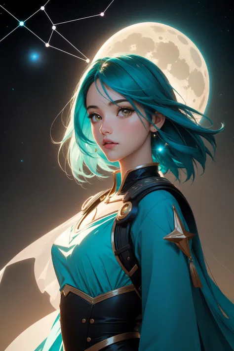 1girl, (character art stylized by Joe Quesada:0.8) and (Kurt Busiek:1.1) and (James Lee Byars:1.2) and (Max Rive:0.8) , studio Drawing, concept art, modelshoot style shot of a Skillful Feminine Catalan ([Warehouse:Canis Minor constellation:1] of Charity:1.3) , it is made by H&M, it is with [Intellectual|Graceful] images, pronounced feminine features complex Creepy background, [Cossack:Polish:4] foliage with Ash, Hazy conditions, Bokeh, Dynamic, Lonely, Post-Punk, Moonlit, 50mm, Colorless, Cyan and Green fractal art, matte, contest winner, trending on CGSociety
