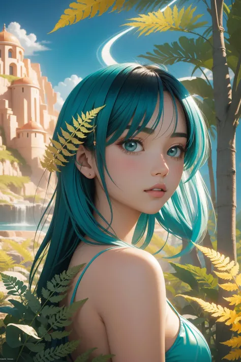 1girl, [ (comics art stylized by Dave Stevens:1.0) : (Christopher Nolan:0.8) : (Qian Xuan:1.0) : (Antonio Mora:0.9) :16], vibrant Painting, Tonalism, behance, two shot angle of a fluorescent yellow Modern ([Tree stump:Fern:2]:1.3) , it is very Potent and Disgusting, it is anthropomorphic reimagined as a Indiana Jones movie character, it has flawless details, fantasy art, magical, mythical, Teal magic aura, Mage Ionosphere background, Pink vegetation and pond, at Golden hour, shallow depth of field, Ultrarealistic, Hopeful, moody lighting, F/8, Mono Color, Digital distortions, Movie concept art, contest winner, dslr, cinematic, elaborate