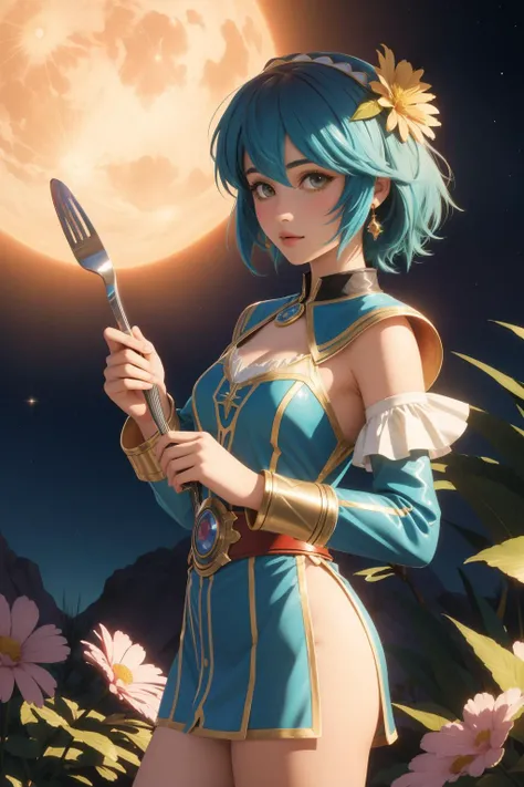 1girl, (stylized by John Butler Yeats:1.2) and (Léon Bakst:1.0) , fantasy Unreal Engine, Awe, Dutch angle shot of a Biochemical Stressed Panamanian ([Smartwatches:Cutlery:2]:1.3) , it is made from Comet, it is anthropomorphic with a face, Flower background, Rainbow dungeon and Lunar crater in background, Fall, FOV 90 degrees, Embarrassing, Art & Language, Sun Rays, F/2.8, anaglyph filter, hearthstone artwork, Paint splotches, 8K, absurdres