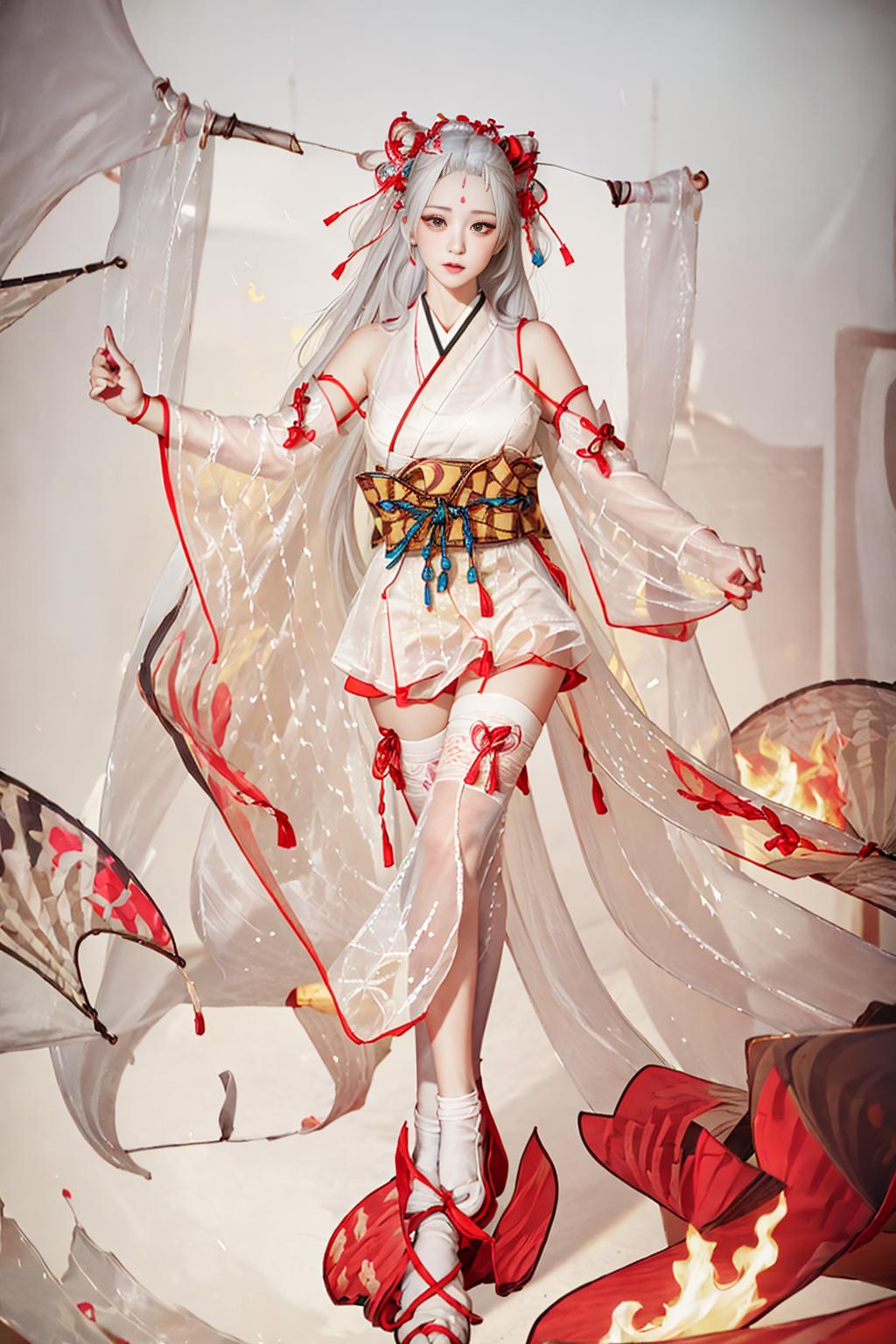 【Realistic & Anime】game-<Onmyoji>-BuZhiHuo - cosplay / 阴阳师- 不知火 cosplay v0.5
