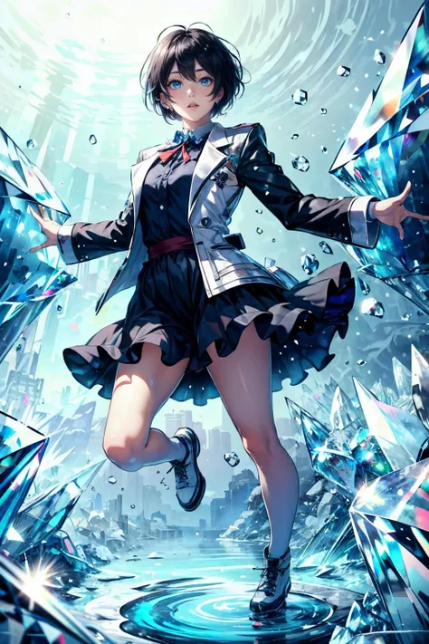 girl with short black hair, jumping, blue eyes, Tomboy, standing (solo:1.5) <lora:Tomboy:0.6> <lora:add_detail:0.6>
<lora:CrystallineAI-000009:1>, CrystallineAI