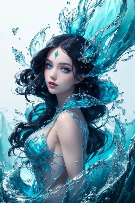 (masterpiece, top quality, best, official art, beautiful and aesthetic, long exposure:1.2),    fluid movement, captivating patterns,  
1 girl, adult russian woman, freckles, jade eyes, black lob hair,
 portrait, solo, upper body, looking at viewer, detailed background, detailed face, (<lora:style_crystallineai_v10:0.6>, crystallineAI, crystalline theme:1.1),  elemental water wizard,  swirling water, <lora:style_WatervfxCreateMore_v1:0.8> controlling the water, fantasy sorcerer clothes, dynamic pose, floating particles,  ethereal dynamic, water,  vapor, ocean in background, blue tones, shore,  ethereal atmosphere,