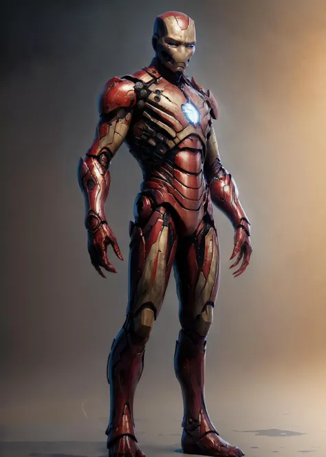 (8k, RAW photo, best quality, masterpiece:1.2),ultra realistic, masterpiece, <lora:Cthulhu_monster:0.65>, solo, white background, full body, monster, simple background, standing, iron man