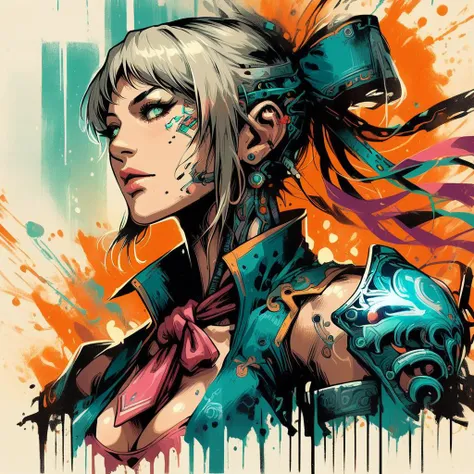 score_9, score_8_up, score_7_up, <lora:c4ss4ndr4:1> c4ss4ndr4,1girl,solo, upper body, cleavage, pink necktie,
<lora:Neon_Splash_Art_for_Pony:1> mad-cbrpnksplshrt