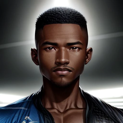 Face of syahnk, 8K UHD, Studio lighting, photoshoot , muscular,( African male :1.3), glowing, high detailed face, high detailed skin,HD, RAW photo, subsurface scattering, shredded, (dark tanned skin), scarred face, ,HDR, shadow, adventure theme, buzzcut, buff,beefy, realistic,(sport car photoshoot:1.3), (retro, vintage)