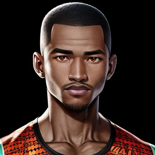 Face of syahnk, 8K UHD, Studio lighting, photoshoot , muscular,( African male  :1.3), glowing, high detailed face, high detailed skin,HD, RAW photo, subsurface scattering, shredded, (dark tanned skin), scarred face, ,HDR, shadow, adventure theme, buzzcut, buff,beefy, realistic,( NBA player photoshoot:1.3), (retro, vintage)