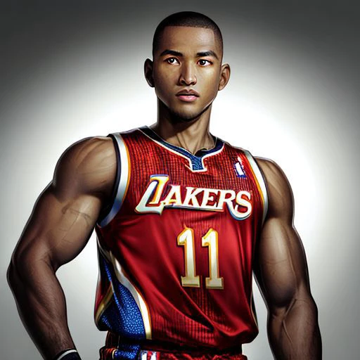 syahnk as NBA Player, 8K UHD, Studio lighting, full body photoshoot , muscular,( African male :1.3), glowing, high detailed face, high detailed skin,HD, RAW photo, subsurface scattering, shredded, (dark tanned skin), scarred face, ,HDR, shadow, adventure theme, buzzcut, buff,beefy, realistic,( NBA player photoshoot:1.3), (retro, vintage)
