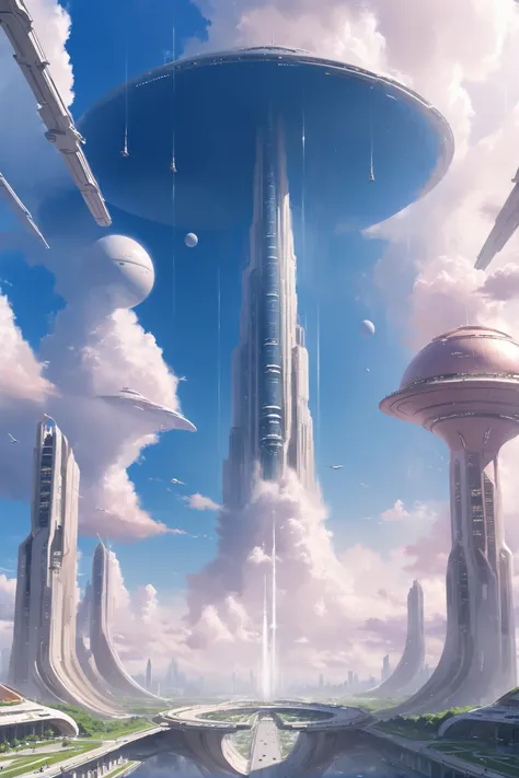 mysterious scifi cloud city outside of reality<lora:EnvyMysticNeonXL01:1>
