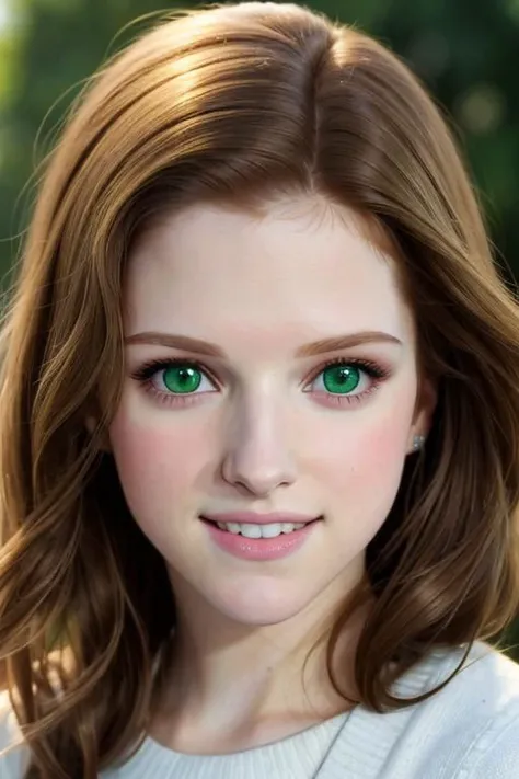 (masterpiece, 8k), portrait of a young woman, (Anna Kendrick:1.0), (Natalie Portman:0.9), (Emma Stone:0.7), detailed eyes, detailed face, (green eyes), big smile