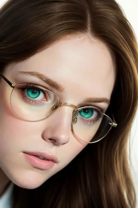 (masterpiece, 8k), 1girl, (Anna Kendrick:0.9), (Natalie Portman:0.8), (Emma Stone:0.9), detailed eyes, detailed face, (green eyes:0.66), ((dynamic angle)), wearing glasses