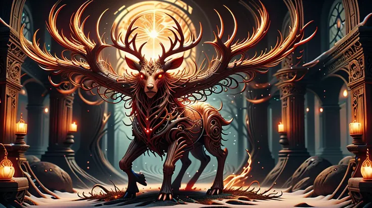 <lora:ABF_RRReindeer:0.7>, raging_reindeer robot girl, Christmas, <lora:edgPlume:0.6>, wearing edgPlume_(feather robe), red dress, <lora:Hornifyer:0.87>, hornyfier, advntr, style-nebmagic, winter, snowing, cyber city, moon, blue night,, (masterpiece), (best quality),