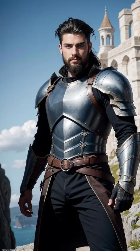 (masterpiece, high quality, best quality:1.2), fantasy style,
1boy, men, short beard, black hair, blue eyes, armor, leather,
extremely detailed, extremely intricate, fine texture, Extremely high-resolution details, detailed hair, sharp focus, low contrast, soft cinematic light, (vibrant colors, dinamic colors:1.2), HDR, (Epic scenery:1.05), (beautiful scenery:1.05), (detailed scenery:1.05), (intricate scenery:1.05), (wonderful scenery:1.05),