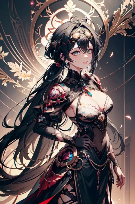 nsfw:1.1, high resolution:1.7, incredibly absurdres, kawaii:1, cute:1.5, hires.fix, anime visual:1, incredibly fine illustration,8k,masterpiece:1.2,best quality, high quality, exquisite, beautiful, insanely detailed, intricate detailed, extremely detailed, Super Definition, ultra high res, Super Resolution, best aesthetic, ultra detailed:1.5, best quality, perfect face, detailed face, masterpiece:1.2, illustration:1.2, 8k cg wallpaper, stunning art,absurdres,octane render,ultra hires,Japanese Actress,(Idol),18yo,Beautiful,(Cute and lovely),cute girl,((anime elf with extremely cute and beautiful black hair)),long hair,hime_cut,((((black hair:1.35,colored inner hair,ear breathing)))),(((green_eyes:1.3))),intricate eyes,beautiful detailed eyes,symmetrical eyes,big eyes:1.5,enchanting bright eyes studded with gold and silver dust,(((pinky skin,glowing_skin,lustrous skin:1.5,bright skin: 1.5,skin tanned,shiny skin,very shiny skin,shiny body,plastic glitter skin,exaggerated shiny skin,illuminated skin))),upward breasts,waist slender,(detailed body,(detailed face)),cute,daring,zettai ryouiki,show skin,best relationship with four fingers and one thumb,Very Fine Face and Eyes,Very Fine Hair,(Perfect Anatomy),((girl trembling with sexual climax)),Garter Belt,Bare shoulders,Check out our thru-rack chokers and midi rings with chains,Long body,sun burn,The sword、s Armor,huge tit,armor,Tight,Lace Leggings,Lace fishnet stockings,Vivid,Angle from below,The sheen,Glittering eyes,Gloss,single ponytail,Open back,Black lace pattern,Dig into the buttocks snugly,Intricate and delicate decoration,inner colored,Cleft in the crotch,Grinning face,Embarrassed face,Red cheeks,red blush,Lace Bodysuit,Being attacked by tentacles,Tentacles are growing from the body,Tentacles and assimilation,Monsterization,Blood vessels stand out