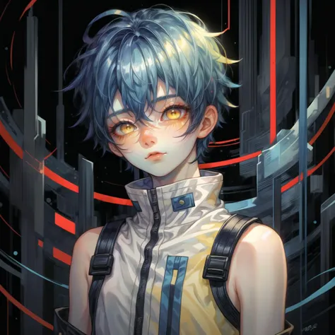 boy face, , 18 years old, blue hair, yellow eyes, closed mouth,
<lora:Cosmic anime-oil fusion v2:1>
<lora:add_detail:1>