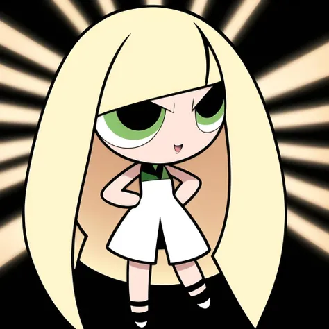 chibi, full body,1girl, green eyes, white dress, long hair, happy,
<lora:PPGStyle-20:0.8>, <lora:lusaminePokemonLora_v10:0.6>,lusamine \(pokemon\),