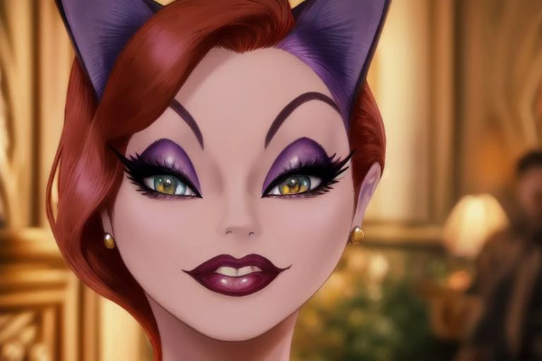 photo of jessicarabbit character woman (as catwoman:1.1),( wearing catwoman suit:1.2), high res, (detailed realistic image:1), (detailed eyes, beautiful expressive eyes:1), impasto impressionism, insane details, soft, pupils, (expressive face, detailed face:1), (realistic:1), (photorealistic, photo-realistic:1), full color, (3d:1), (highly detailed:1.2), masterpiece, 8k uhd, <lora:jessicarabbit:1>