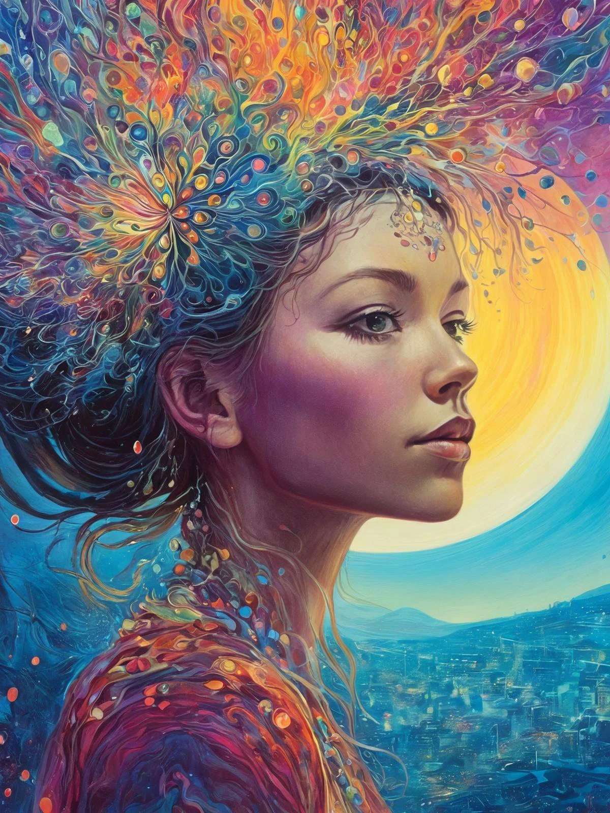 1girl, close up, Amanda Sage style, <lora:last-000002:0.9>,
yvonne coomber style, art by Kilian Eng, <lora:YvonneCoomber:0.2>, psychedelic, mysterious atmosphere