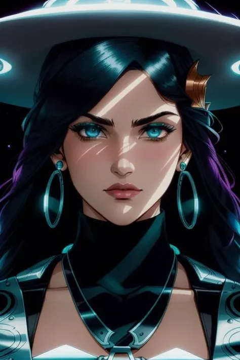 (BLAshadow, night:1.2), (A young woman, with a shadow on the face and body, :1.1), (astromancer, engaging, synthwave, lip balm, dystopian, wide brim hat:1), (Intricate, ambient lighting, highest quality, masterpiece, best quality, highly detailed, 8K Portrait:1), (dark skin, realistic skin texture, supple skin, Peach Fuzz skin:1), (parisian interior, lunar base, dark, realistic, real shadow, complex environment:1.2),(by p. craig russell AND joe madureira:1.1), <lora:epiNoiseoffset_v2:1> <lora:BLAshadow_AIARTBOT_v1:1>