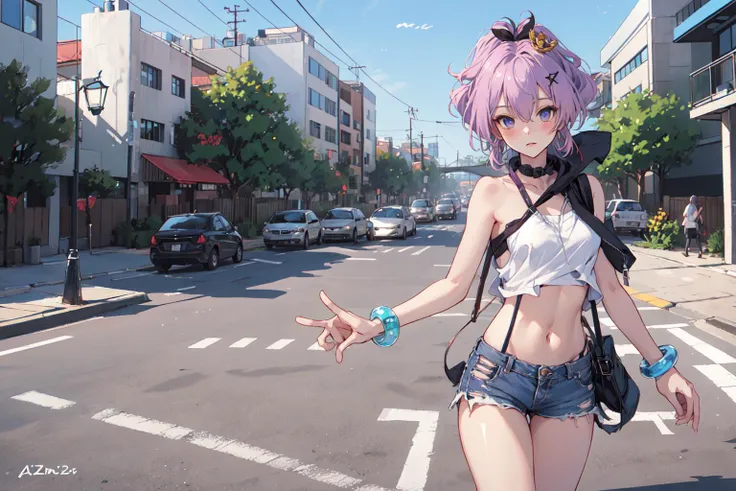 (masterpiece:1.2), best quality,PIXIV,
cool girl,javelin \(azur lane\), purple hair,
street,short shorts,
<lora:cool girl_20230913102000:0.7:1,1,1,1,1,1,1,1,1,1,1,1,1,1,1,0,0> <lora:javelin_v3.0:0.8:CHARACTER>,