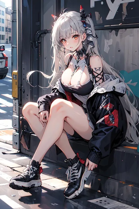 (masterpiece:1.2), best quality,PIXIV,
 cool girl,formidable \(azur lane\) , white hair,full body,
street,(big breast),
<lora:cool girl_20230913102000:0.7:1,1,1,1,1,1,1,1,1,1,1,1,1,1,1,0,0>   <lora:formidable-default:0.8:CHARACTER>