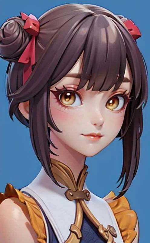 1girl, solo, looking at viewer, blue background, simple background,lips, closed mouth, bangs, nose, <lora:3DMM_V12:1>,<lora:Wanwan-AgileTiger:0.9>