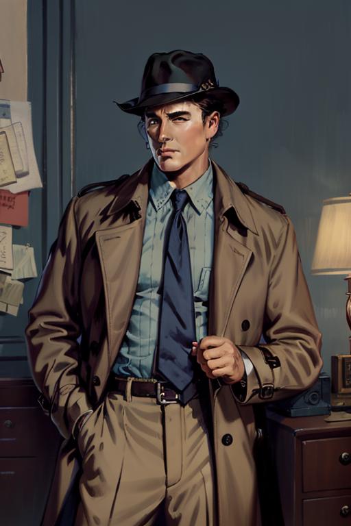 Arafed image of a man in a trench coat and tie - SeaArt AI